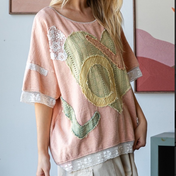 Oli and Hali Love Letter Patchwork Reversible Top SR6 - Picture 8 of 12